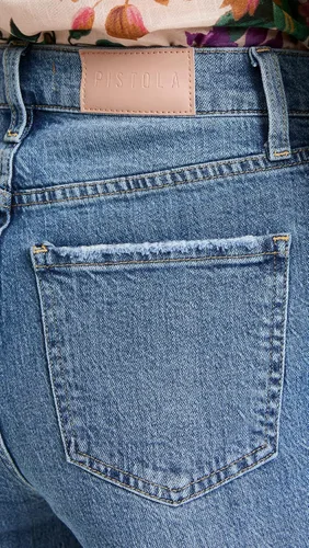 Vista 6 de Pistola Denim Jeans Cassie de tiro alto para mujer