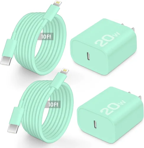 Vista 4 de AISNI Paquete de 2 bloques de carga rápida con cable de carga tipo C Negro