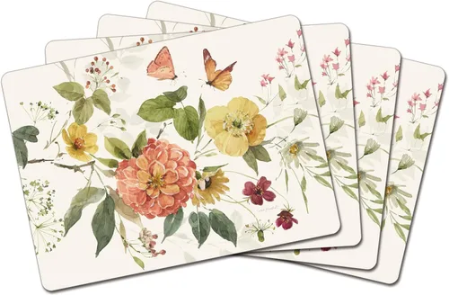 Vista 11 de Manteles Individuales Decorativos Premium de Tablero Duro para Mesa Jardín de Medianoche Negro y Blanco Paquete de 4 Fabricado en los Estados Unidos