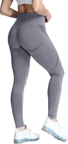 Vista 5 de Aoxjox Leggings sin costuras para mujer, con levantamiento de glúteos, cintura alta, pantalones de yoga para entrenamiento