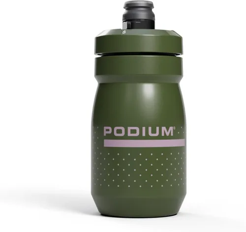 Vista 10 de CamelBak Podium botella de agua para bicicleta con compresión, negra, 15 onzas Easy Squeeze Design, High Flow Self Sealing Cap, Secure Bike Cage