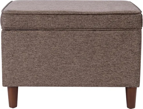 Vista 38 de Homepop Decoración para el hogar K7646-A862 Otomana de almacenamiento rectangular moderna tapizada Otomana con tapa con bisagras