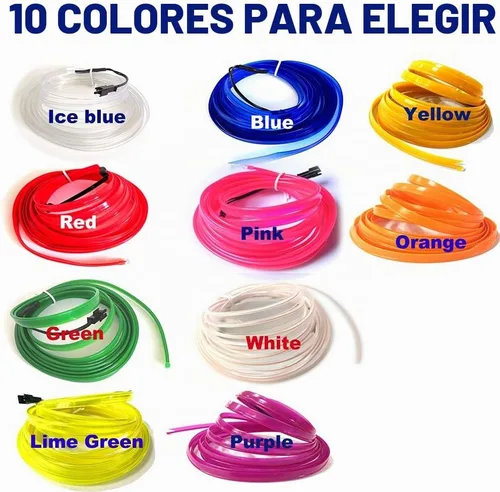 Vista 3 de MaxLax Tira de Iluminación LED de Neón Azul para Interior de Auto - 9.84 Pies de Cable EL de 12V Flexible con Protección de Fusible Integrada