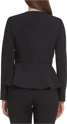 Vista 3 de DKNY Womens Peplum Zip Front Blazer Jacket