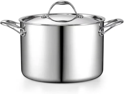 Vista 12 de Cooks Standard Olla para Caldo de Acero Inoxidable Multi-Capa, Olla Holandesa de 7 Cuartos para Cocinar Pasta y Enlatado con Tapa, Olla Profunda