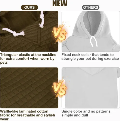 Vista 5 de BEAUTYZOO - Sudadera con capucha para perros con agujero para correa y bolsillo, suéteres para perros pequeños, medianos y grandes, niños y niñas