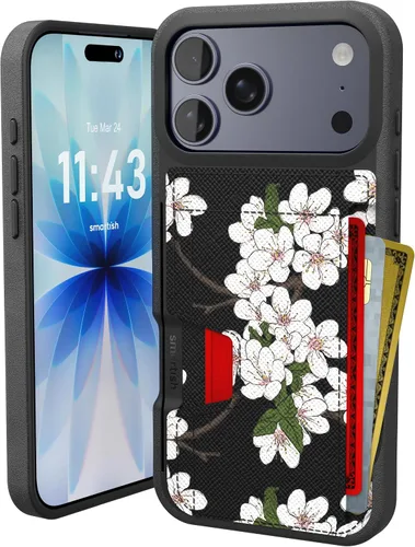 Vista 77 de Smartish Funda tipo cartera para iPhone 11 Pro - Wallet Slayer Vol. 2 [soporte protector delgado] tarjetero (seda) - Black Tie Affair