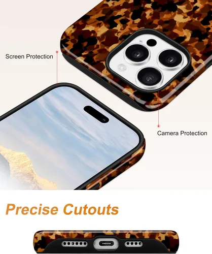 Vista 147 de Jusy Funda compatible con MagSafe con estampado de caparazón de tortuga marrón para iPhone 7/8/SE, cubierta protectora de TPU suave magnética