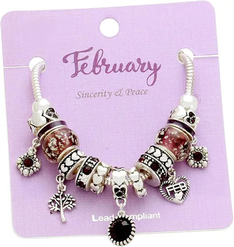 Vista 2 de Rosemarie Collections brazalete con cuentas del mes de nacimiento, para mujer