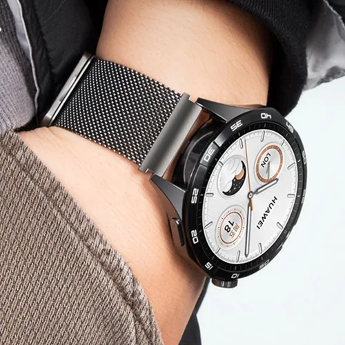 Vista 4 de MroTech Compatible con Samsung Gear S3 Frontier/Classic/Galaxy Watch 1.811 in Quick Release 0.866 in Correa de reloj de metal sólido de repuesto