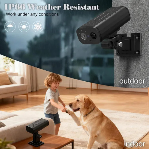 Vista 6 de W9 Mini Cámara Impermeable para Cada Rincón, Duración de Batería Sin Cables a Juego, Cámaras de Seguridad Inteligentes Compactas para Hogar 4K