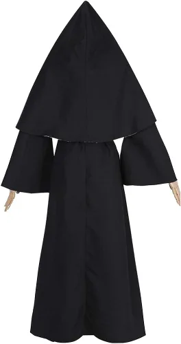 Vista 3 de CR ROLECOS The Nun Costume Plus Size Scary Nun Outfit Priest Halloween Costume Black