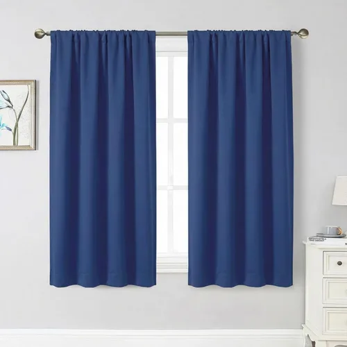 Vista 130 de Cortinas opacas para dormitorio, sala de estar, juego de 2 paneles de 54 pulgadas de largo, cortinas de oscurecimiento de habitación con aislamiento