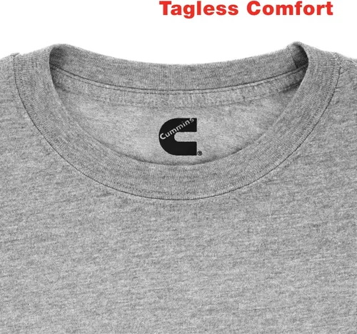 Vista 3 de Cummins Gray Cotton Blend Short Sleeve Tagless T-Shirt