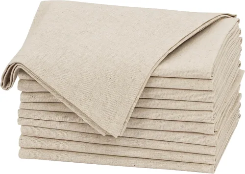 Vista 10 de Ruvanti Juego de 6 Servilletas de Lino, Servilletas de Tela de 18x18 pulgadas, Servilletas de Tela de Mezcla de Algodón y Lino Lavables, Suaves Negro