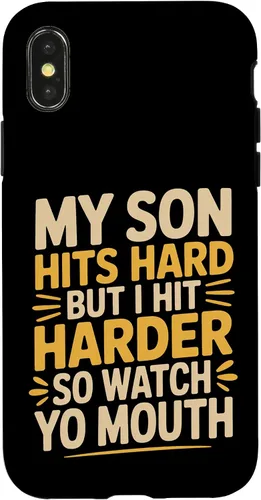 Vista 5 de My Son Hits Hard But I Hit Harder So Watch Yo Mouth - Case for iPhone XR