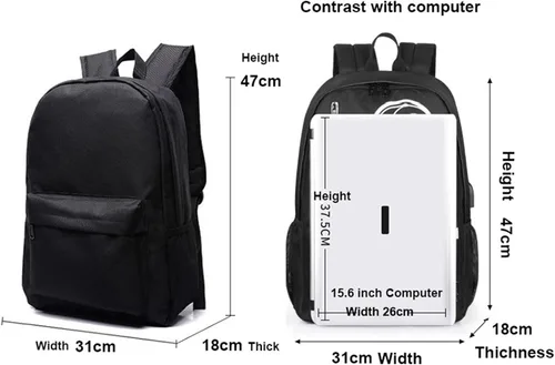 Vista 4 de GKPLY Mochila de viaje ligera para niños y estudiantes, Cristiano Ronaldo con diseño de estrella de fútbol de gran capacidad, Color 14, Mochilas