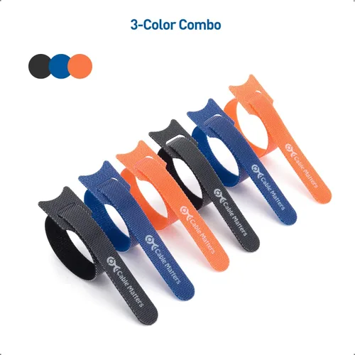 Vista 2 de Cable Matters 100 paquetes de bridas de 8.0 pulgadas con gancho y bucle, bridas de cable reutilizables con 42 libras de fuerza de tracción