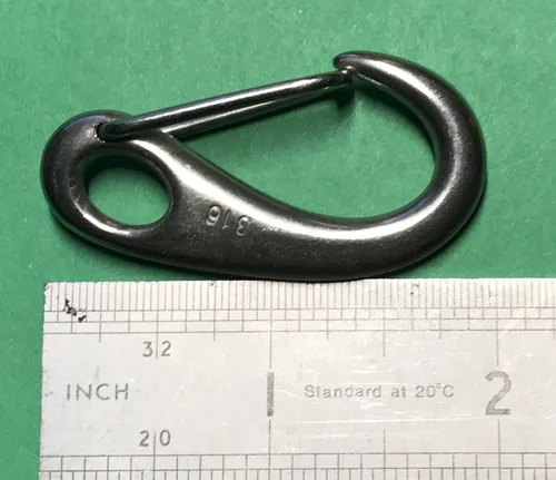 Vista 2 de US STAINlESS 50 piezas de acero inoxidable 316 Spring Gate Snap Hook Clip de 2 pulgadas garra de langosta de grado marino