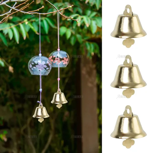 Vista 4 de AUEAR, Mini cascabeles dorados de la libertad para hacer manualidades, campanillas de viento y decoración de recuerdos