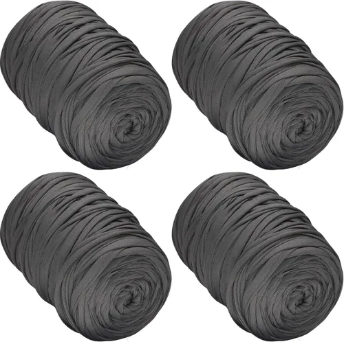 Vista 43 de 400g de hilo de tela elástica para tejer con ganchillo para DIY, 119 metros de hilo de espagueti grueso para tejer para proyectos de bolso, cesta