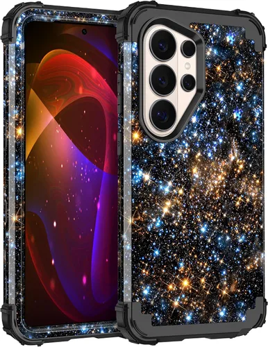 Vista 31 de Miqala Funda para Galaxy S21 FE 5G, brilla en la oscuridad, tres capas, resistente, protección a prueba de golpes, parachoques de plástico