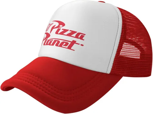 Vista 2 de Cuchiaio Pizza Hat Trucker Hat Baseball Cap Dad Hat Mesh Cap Birthday Gift Adjustable Size Red