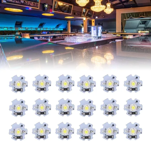 Vista 5 de 25 chips de lámpara LED, cuentas de lámpara LED de 1 W y 5 V, cuentas de luz de 200 lm de brillo, chips LED de alta potencia con placa de aluminio