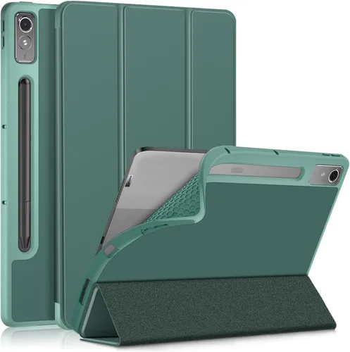 Vista 12 de Funda para Lenovo Tab p12 12.7 pulgadas 2023 TB-370FU, carcasa trasera de TPU suave delgada inteligente con cubierta de soporte multiángulo