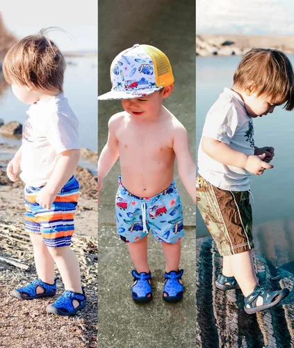 Vista 2 de STQ - Zapatos acuáticos para niños y niñas, de secado rápido, sin cordones, sandalias para la playa, para nadar, para la alberca, para bebés y niños