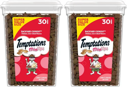 Vista 13 de Temptations MixUps Backyard Cookout - Golosinas crujientes y suaves para gatos, bolsa de 3 onzas (paquete de 12) Chicken, liver & beef flavors