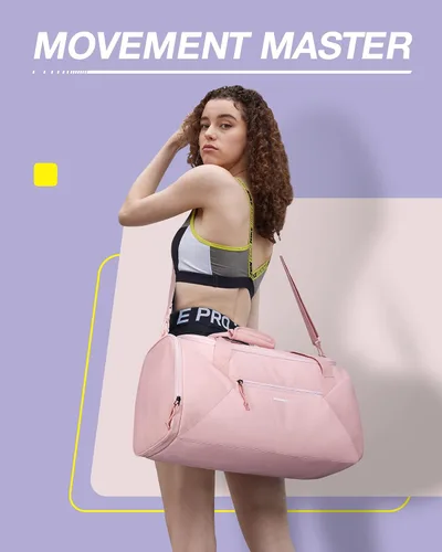 Vista 2 de BAGSMART - Bolsa de gimnasio para hombres y mujeres, bolsa de viaje deportiva con compartimento para zapatos y bolsillo húmedo, bolsa de lona
