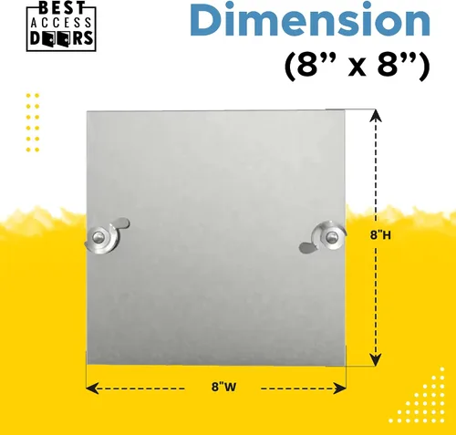 Vista 3 de Best - Panel de acceso a conducto extraíble de 8 x 8 pulgadas con junta de neopreno, puerta de acceso de conducto HVAC con aislamiento de fibra