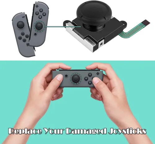 Vista 4 de Lpluziyyds 4 Pack 3D Analog Joystick Thumbsticks for Nintendo Switch NS Joy-Con Controller Joypad Replacement Left Right Analog Controller Joystick