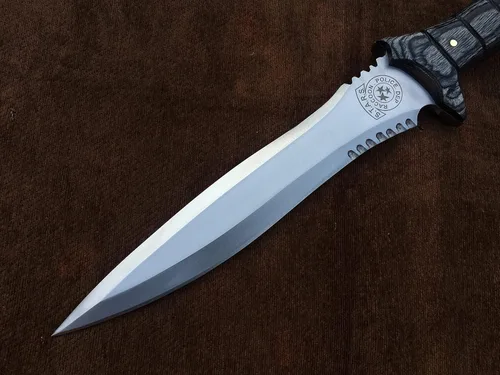 Vista 3 de SUFI Cuchillo hecho a mano personalizado 5160 Spring Steel Full Tang RE4 Leon Kennedy, regalo de cumpleaños