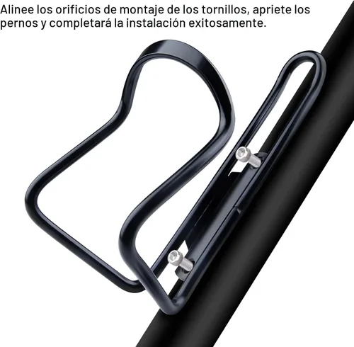 Vista 5 de FiveBox - Portabotellas de agua de aleación de aluminio para bicicletas de ciclismo, jaula para botella de agua de bicicleta Negro
