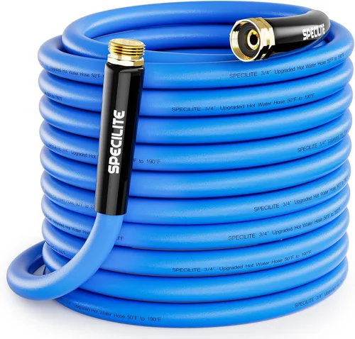 Vista 13 de SPECILITE Manguera de agua de jardín caliente/fría de 5 pies x 1 pulgada, -50 ℉ a 190 ℉, resistente, flexible, explosión de 605 psi, ligera, tubo