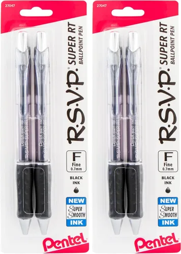 Vista 15 de Pentel RSVP Bolígrafo retráctil súper suave, surtido, paquete de 8 (BX480BP8M)