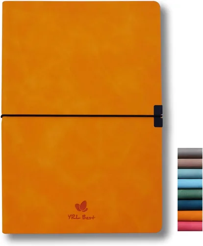 Vista 10 de Cuaderno de tapa blanda, cuadrícula de puntos/puntos, A5, 5.8 x 8.3 pulgadas, piel sintética de alta calidad, papel grueso cremoso, encuadernado