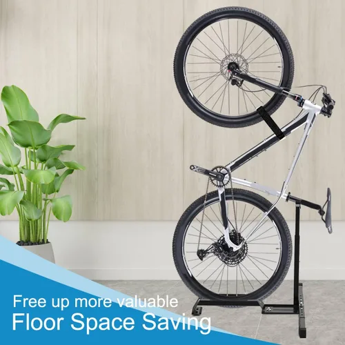 Vista 6 de Qualward Soporte vertical para bicicleta, diseño vertical ajustable, ahorro de espacio para sala de estar, dormitorio y garaje