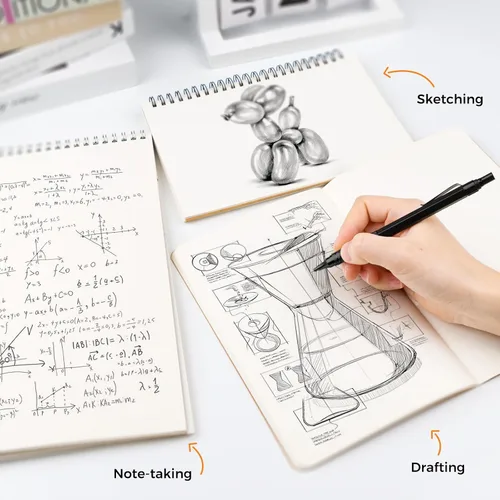 Vista 8 de Four Candies - Juego de 2 lápices mecánicos metálicos con estuche, lápices de artista de 0.5 mm y 0.7 mm con 6 tubos (360 piezas) de recambios