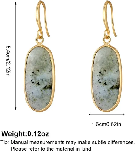 Vista 7 de Aretes colgantes de piedra curativa de cristal natural para mujeres y niñas