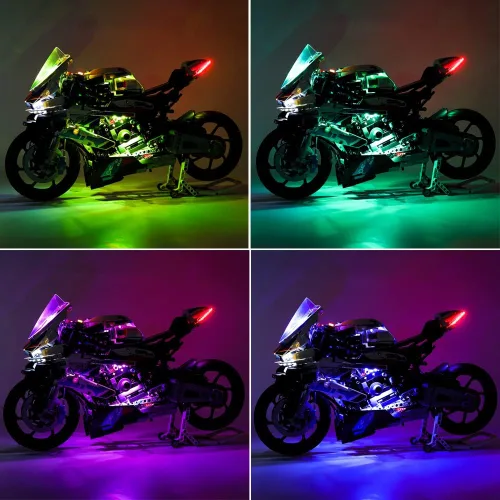 Vista 6 de Kit de luces LED RC para (M 1000 RR motocicleta 42130) modelo de bloques de construcción, kit de iluminación de construcción compatible con Lego