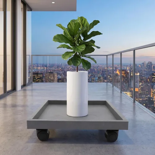 Vista 3 de ERINGOGO Flpwer - Carretilla cuadrada para plantas, 16 pulgadas, con ruedas bloqueables, soporte de metal resistente para plantas, plataforma