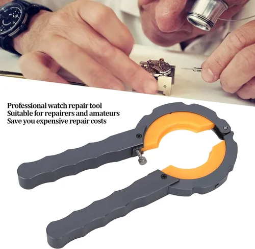 Vista 2 de Kit de abridor de anillo de bisel de reloj, kit de herramientas de reparación de relojes profesional con caja de almacenamiento de plástico