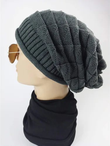 Vista 5 de Las mujeres Knit Beanie Baggy Oversize invierno cálido sombrero suave Slouchy Beanie Skully Cap
