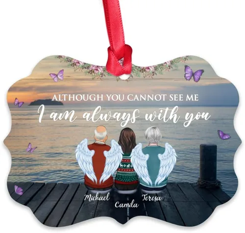 Vista 20 de Gossby Adorno conmemorativo de Navidad personalizado – Pérdida de padre estoy siempre contigo (padre, hija) personalizado para decoración de árbol