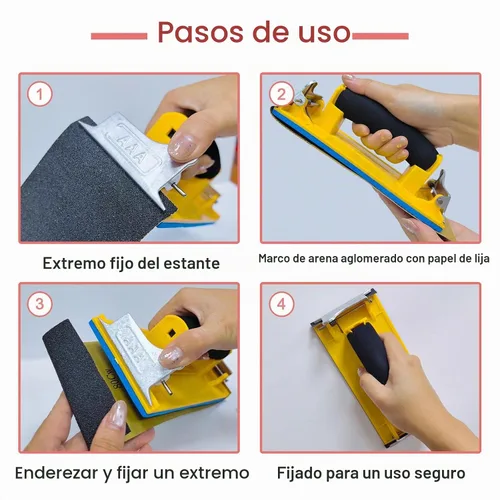 Vista 6 de Lijadora de mano, soporte para papel de lija con mango de esponja, 1