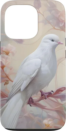 Vista 10 de Funda para iPhone 12 Pro Max Dove of Peace White Dove Pink Floral