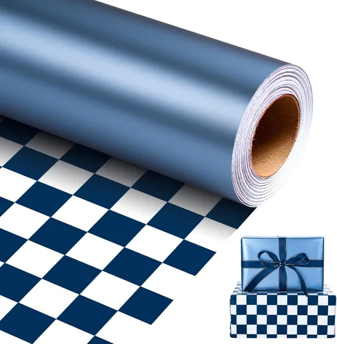 Vista 18 de Homeral Rollo de papel de regalo Jumbo de 30 pulgadas x 32.8 pies, color azul rey metálico para Navidad, cumpleaños, vacaciones, boda, baby shower